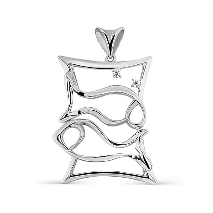 Подвеска из серебра с фианитами