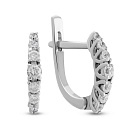 Серьги с английским замком из белого золота с бриллиантами