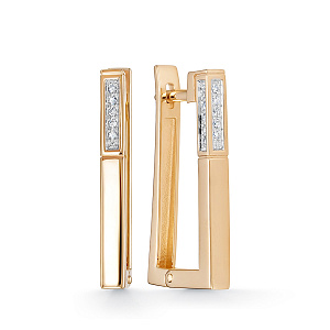 Серьги из красного золота с бриллиантами