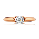 Кольцо из красного золота с бриллиантом