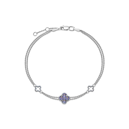 Браслет из белого золота с бриллиантами, танзанитом