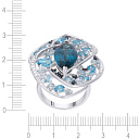 Кольцо из белого золота с бриллиантами, сапфирами