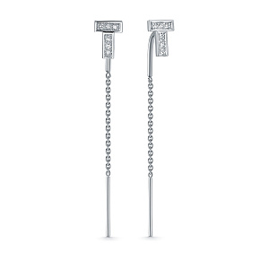 Серьги из белого золота с бриллиантами