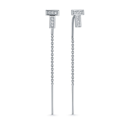 Серьги из белого золота с бриллиантами