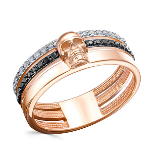 Кольцо из красного золота с бриллиантом