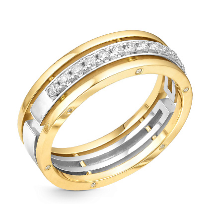 Кольцо обручальное из комбинированного золота