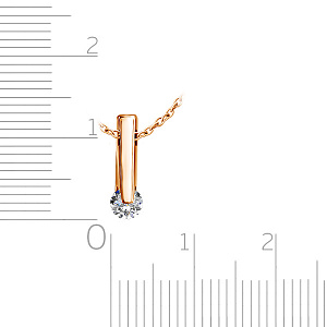 Колье из красного золота с бриллиантом, плетение якорное