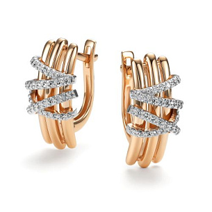 Серьги с английским замком из красного золота