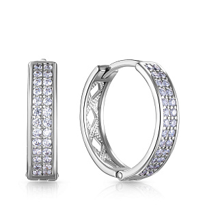 Серьги из серебра с фианитом