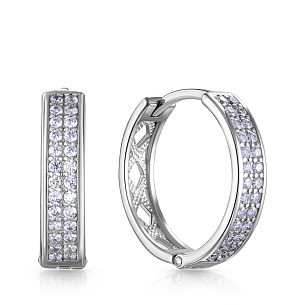 Серьги из серебра с фианитом