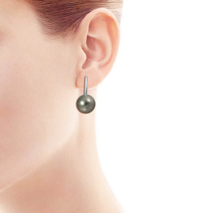 Серьги из белого золота с жемчугом