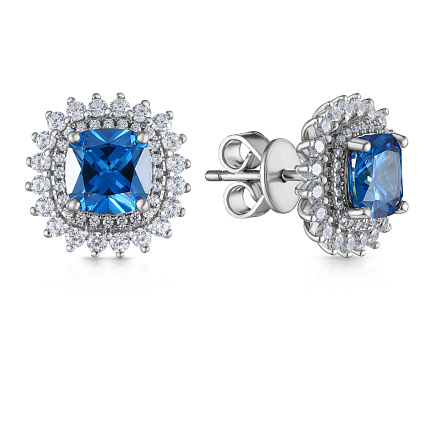 Серьги из серебра с фианитом