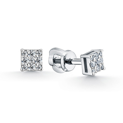 Серьги из белого золота с бриллиантами