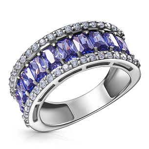 Кольцо из серебра с фианитом