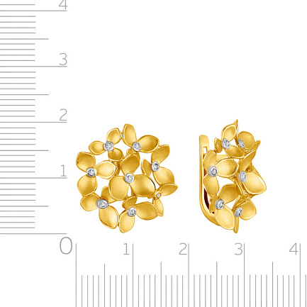 Серьги из желтого золота с бриллиантами