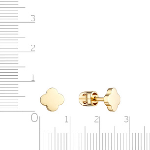 Серьги Пусеты из желтого золота