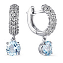 Серьги с английским замком из серебра с топазами