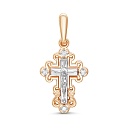 Крест из комбинированного золота с бриллиантами