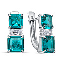 Серьги с английским замком из серебра с алпанитами