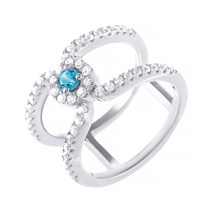 Кольцо из серебра с фианитом