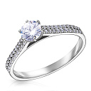 Кольцо из серебра с фианитом