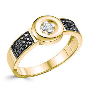 Кольцо из желтого золота с бриллиантом