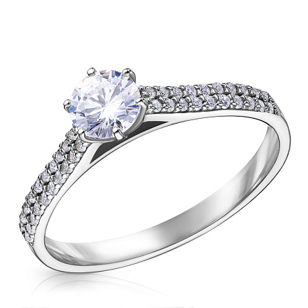 Кольцо из серебра с фианитом