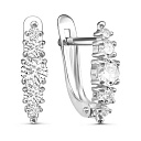 Серьги с английским замком из серебра с фианитами