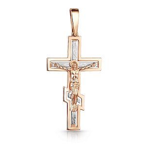 Крест из комбинированного золота