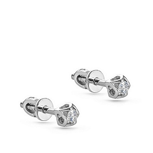 Пусеты из белого золота с бриллиантами