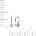 Серьги с французским замком из серебра с позолотой