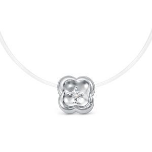 Колье из белого золота с бриллиантом