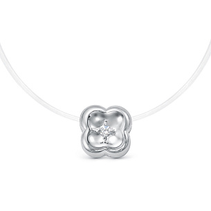 Колье из белого золота с бриллиантом