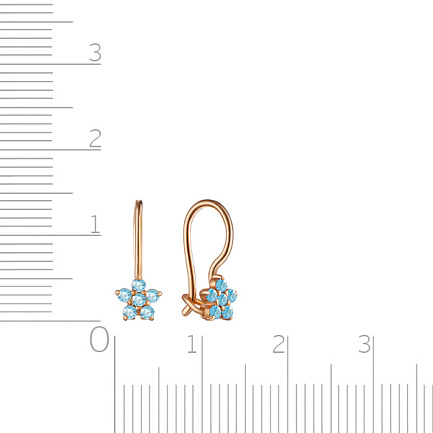 Серьги с французским замком из серебра с позолотой