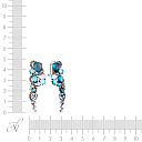 Серьги из белого золота с бриллиантами, топазами