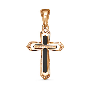 Крест из красного золота с фианитом