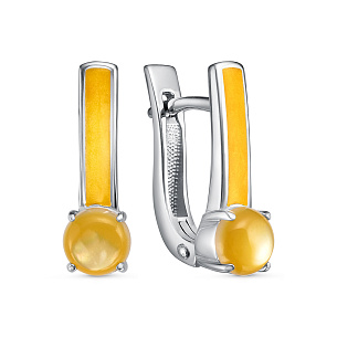 Серьги с английским замком из серебра с перламутром