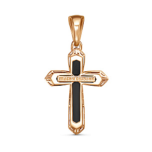 Крест из красного золота с фианитом