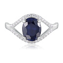 Кольцо из серебра с корундом, фианитом