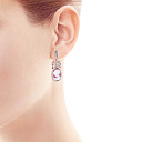 Серьги с английским замком из серебра с агатом