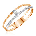 Кольцо из красного золота с фианитом