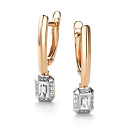 Серьги с английским замком из красного золота с бриллиантами