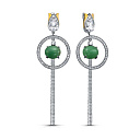 Серьги с английским замком из серебра с кварцем