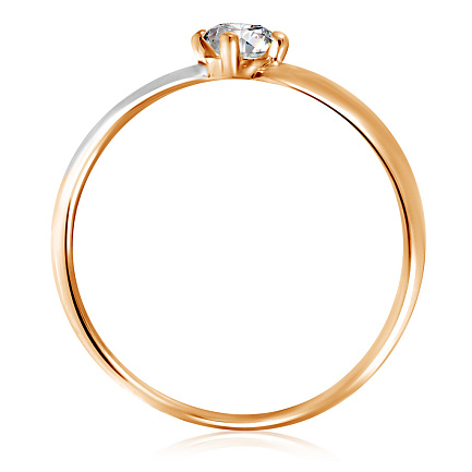 Кольцо из красного золота с фианитом