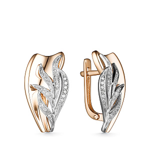 Серьги с английским замком из красного золота