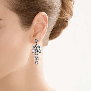 Серьги из белого золота с аметистом