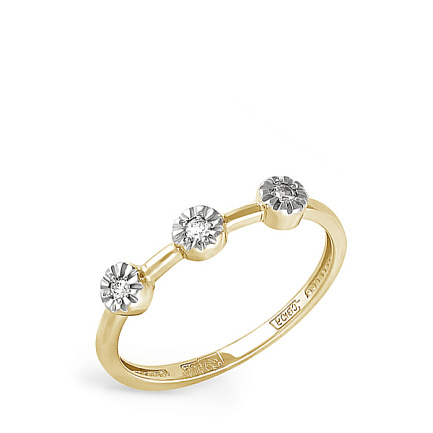 Кольцо из желтого золота с бриллиантами