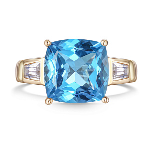 Кольцо из желтого золота с топазом