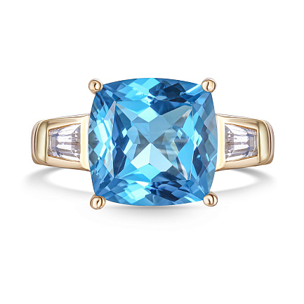 Кольцо из желтого золота с топазом