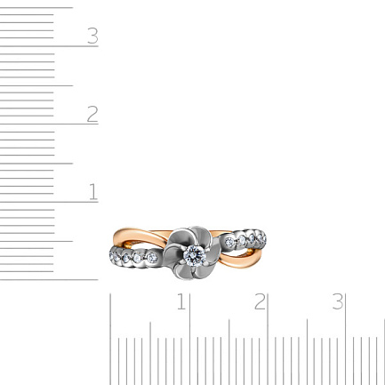 Кольцо из красного золота с бриллиантами